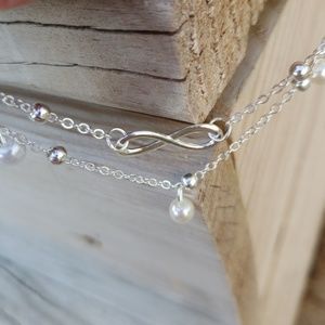 Pearl Infinity Anklet with Double Strand